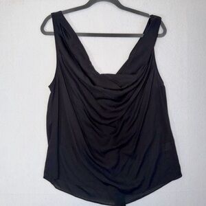 Q&A Drapline Elegant Black Women's Top